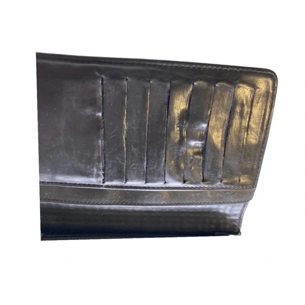 Chanel Micro Chocolate Bar Coco Mark Long Wallet Black Leather - Picture 6 of 13